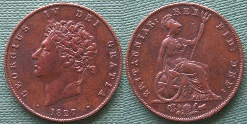 George IV 1827 halfpenny