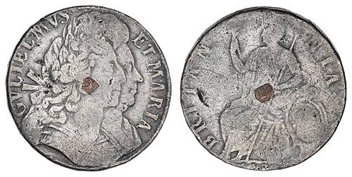 William & Mary tin halfpenny